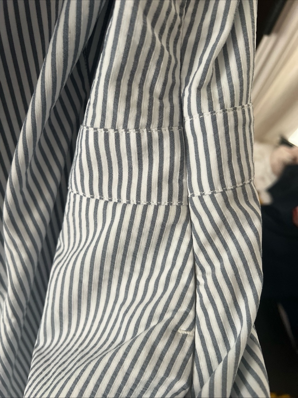 RHONE saltair notch neck seersucker mini dress in wash navy stripe - Picture 6 of 9